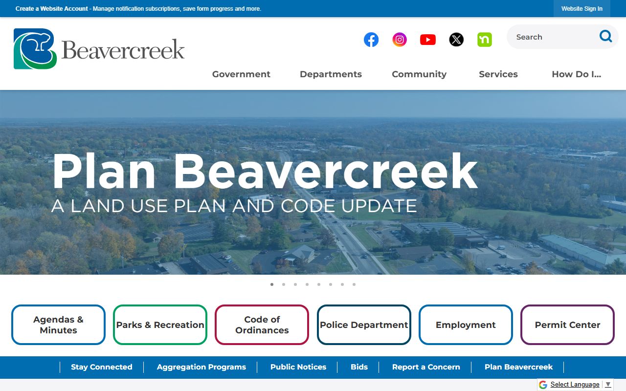 Beavercreek city website for white pages record access