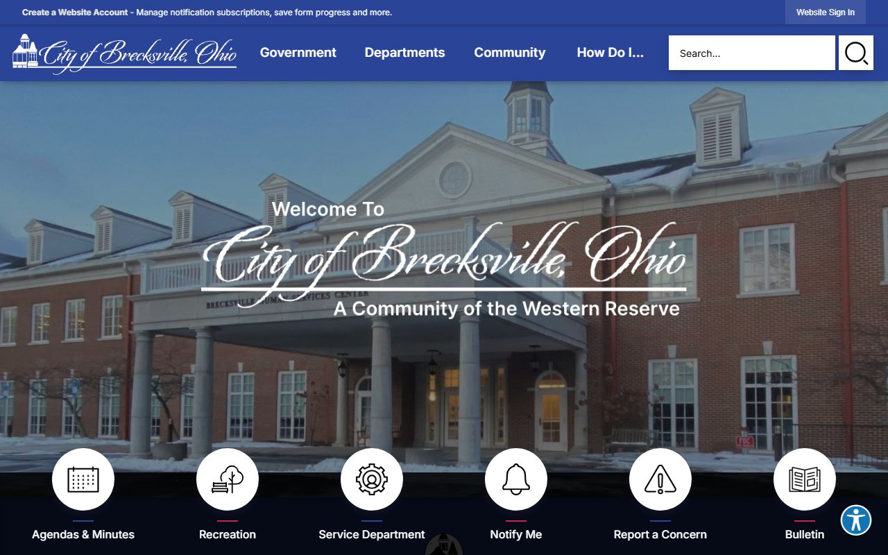 Brecksville city website for Brecksville white pages lookups