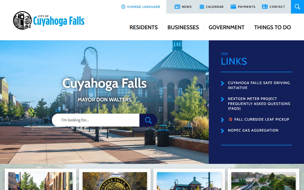 City of Cuyahoga Falls website for white pages lookups