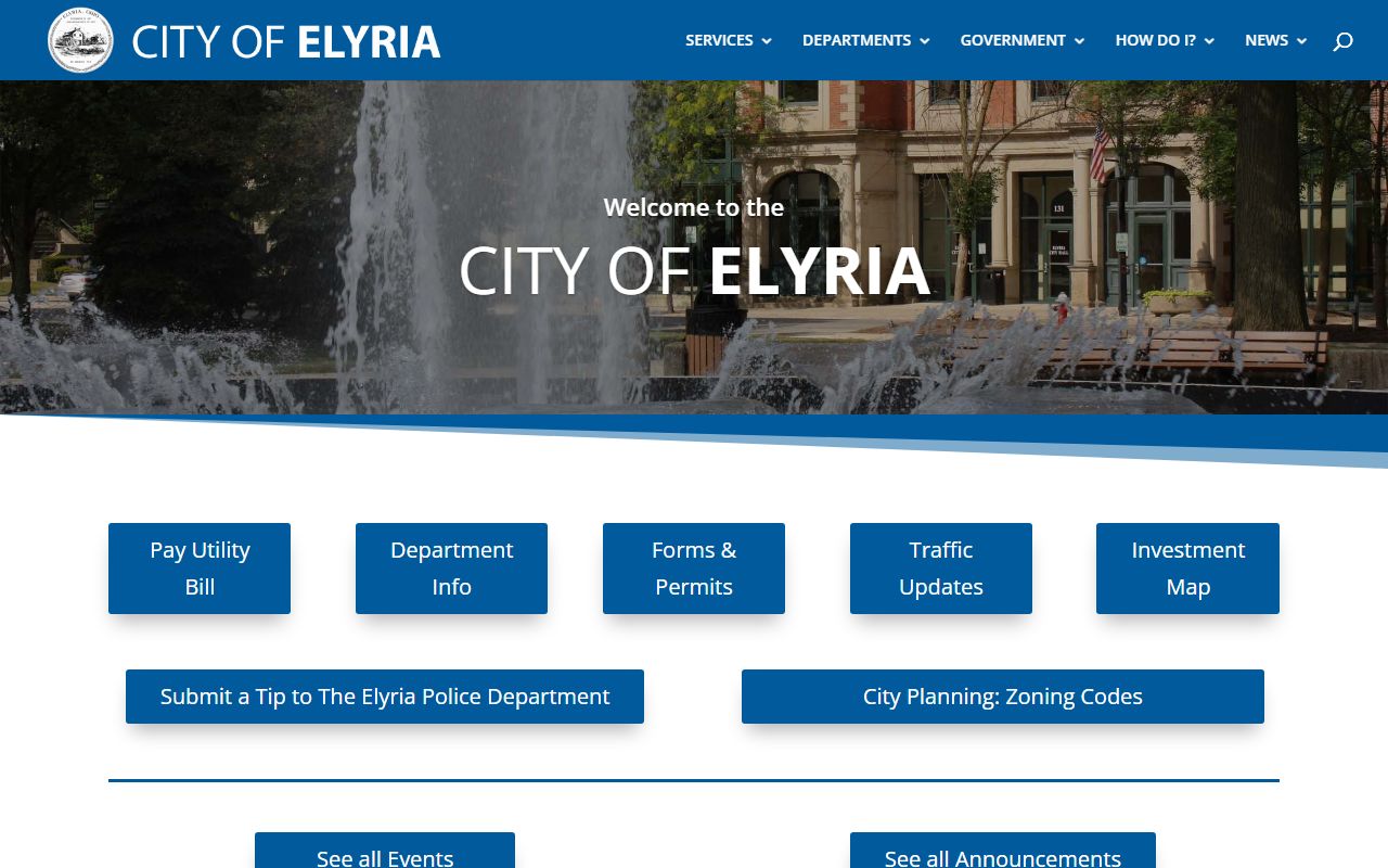 Elyria city website for white pages searches