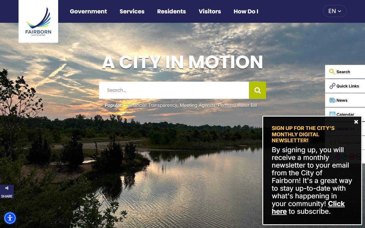 Fairborn city website for white pages record access