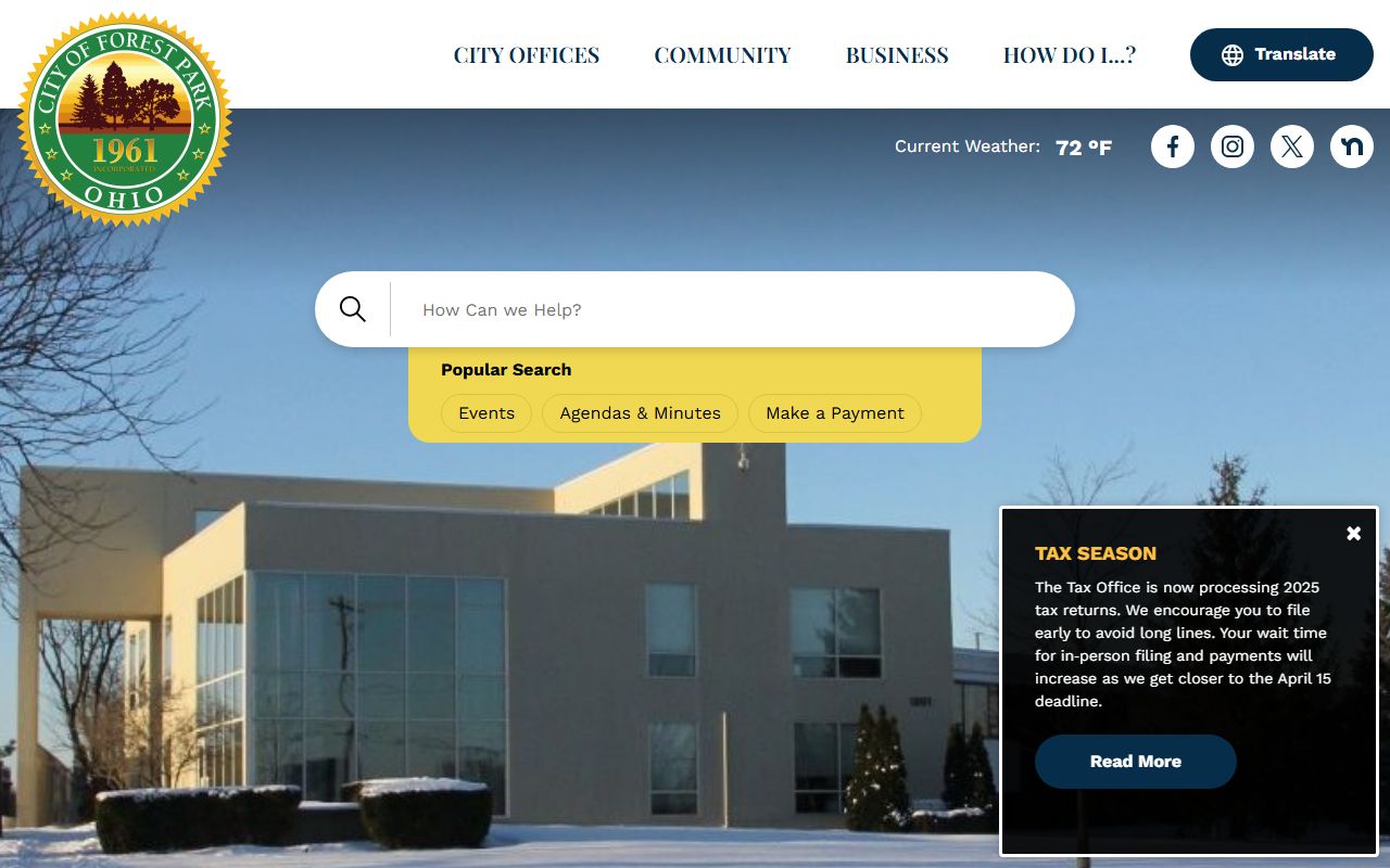 Forest Park city website for white pages record searches