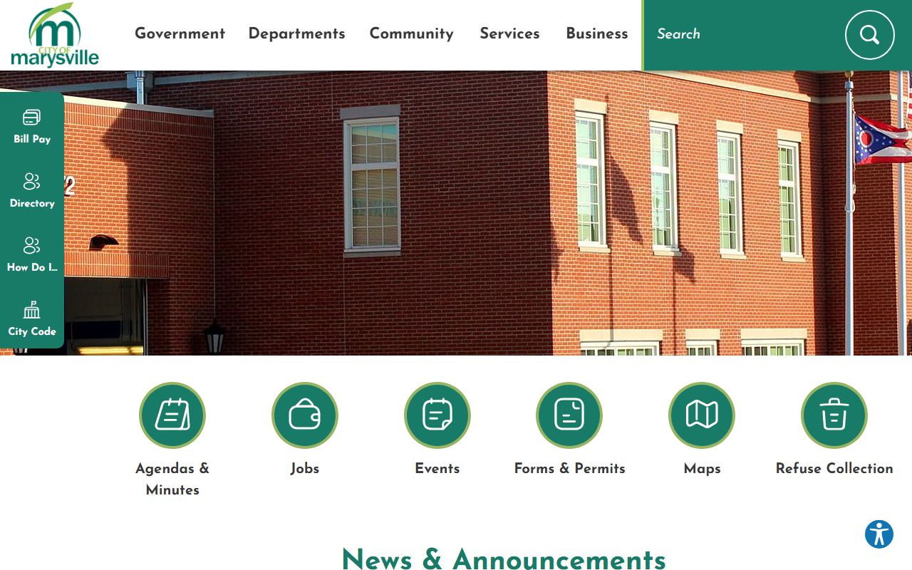 Marysville city website for white pages and public records access