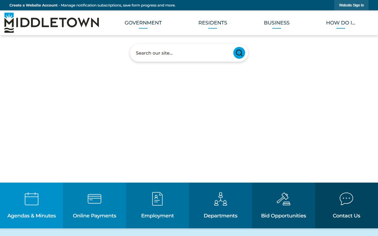 City of Middletown website for white pages lookups