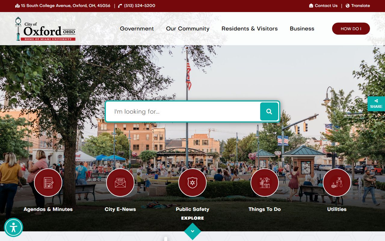 Oxford city website for Oxford white pages lookups