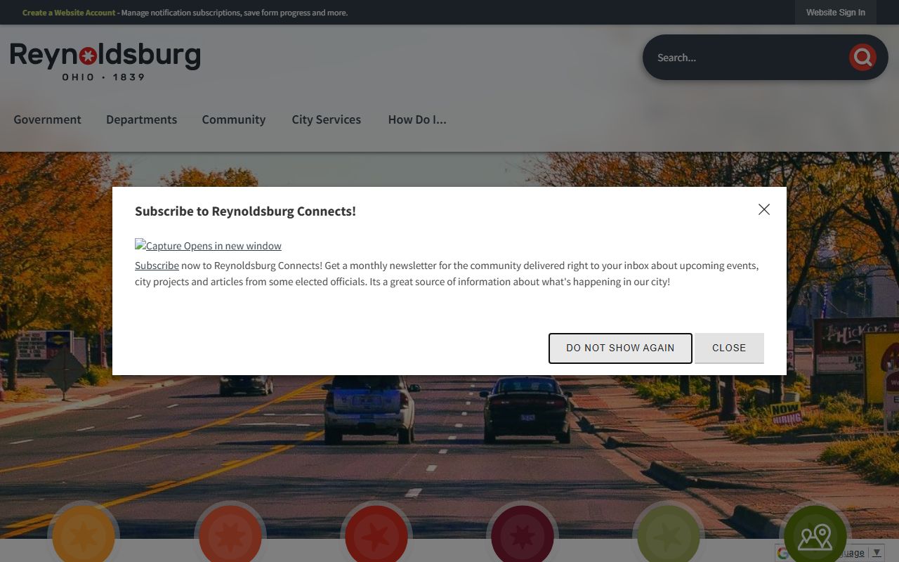 Reynoldsburg city website used for white pages record searches