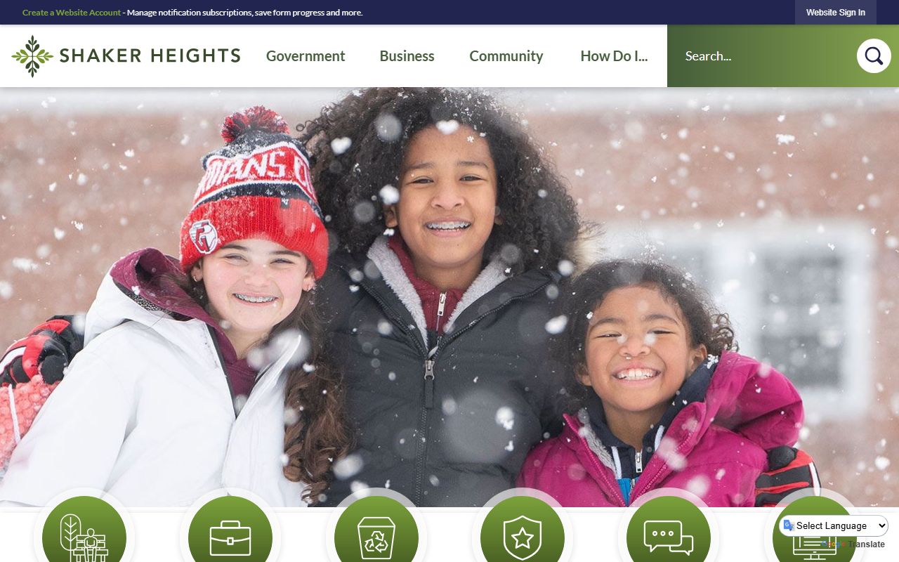 Shaker Heights city website for white pages research