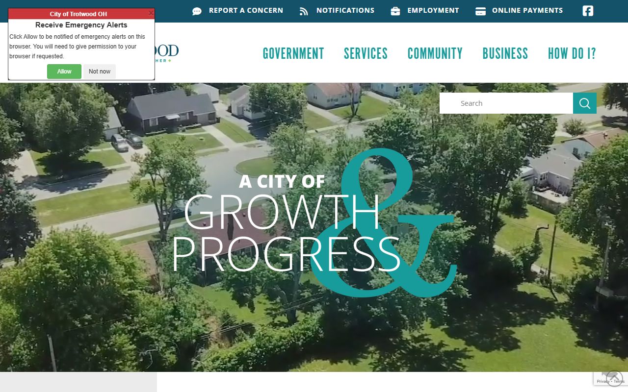 City of Trotwood website for Trotwood white pages