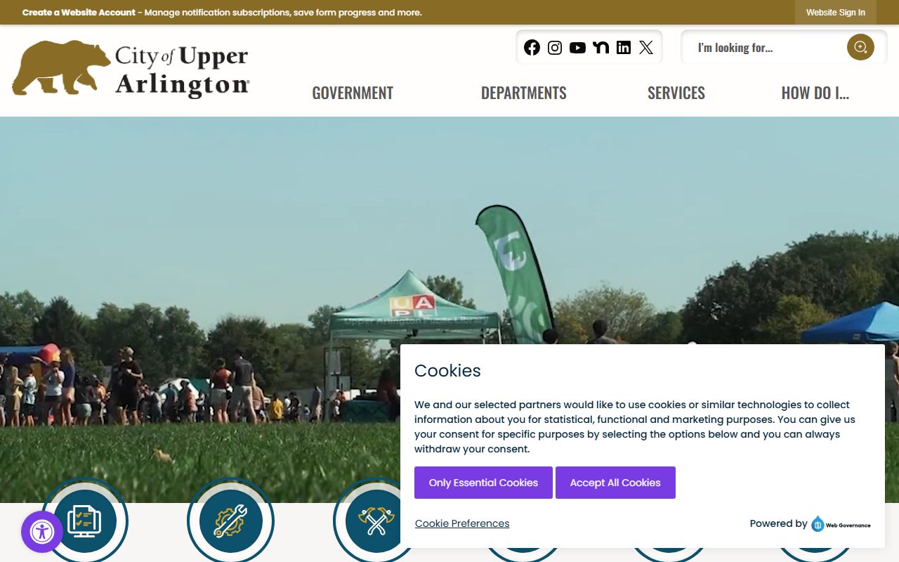 Upper Arlington city website for white pages record searches