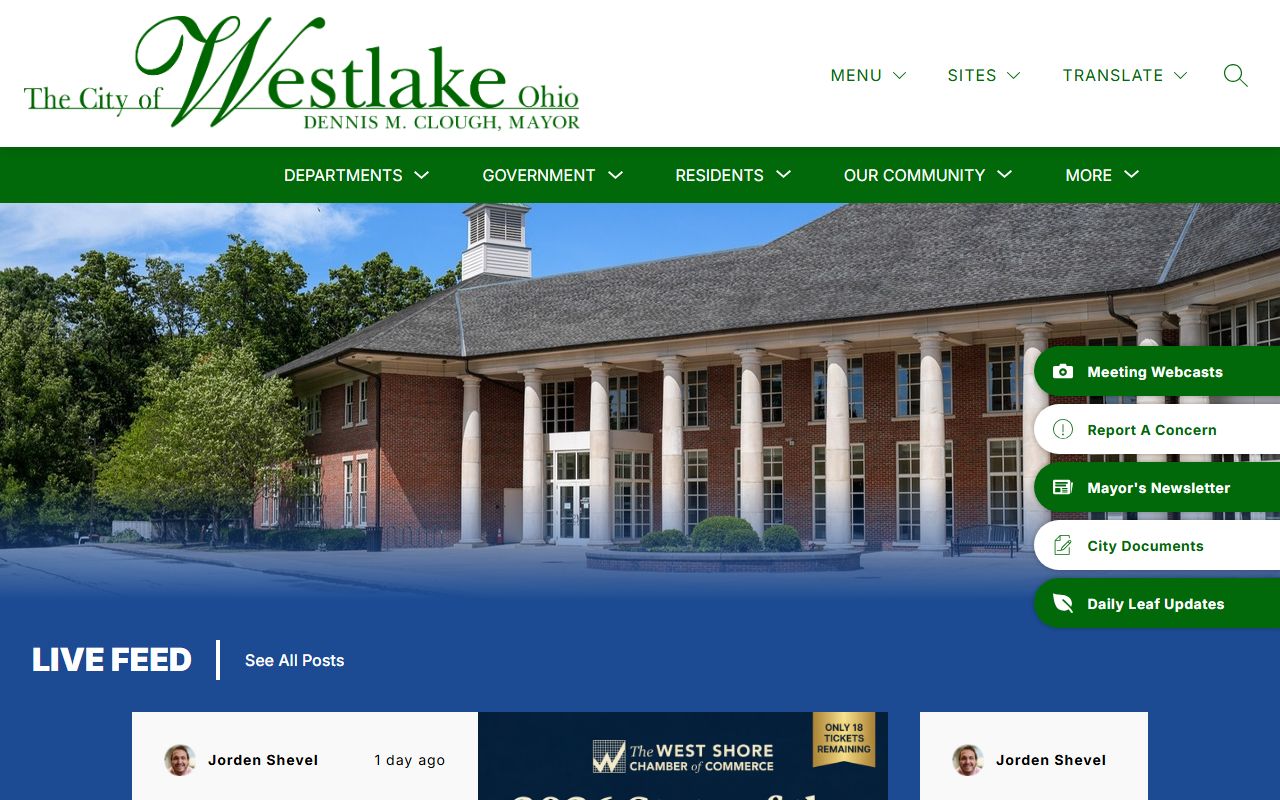 City of Westlake website for white pages and public record searches
