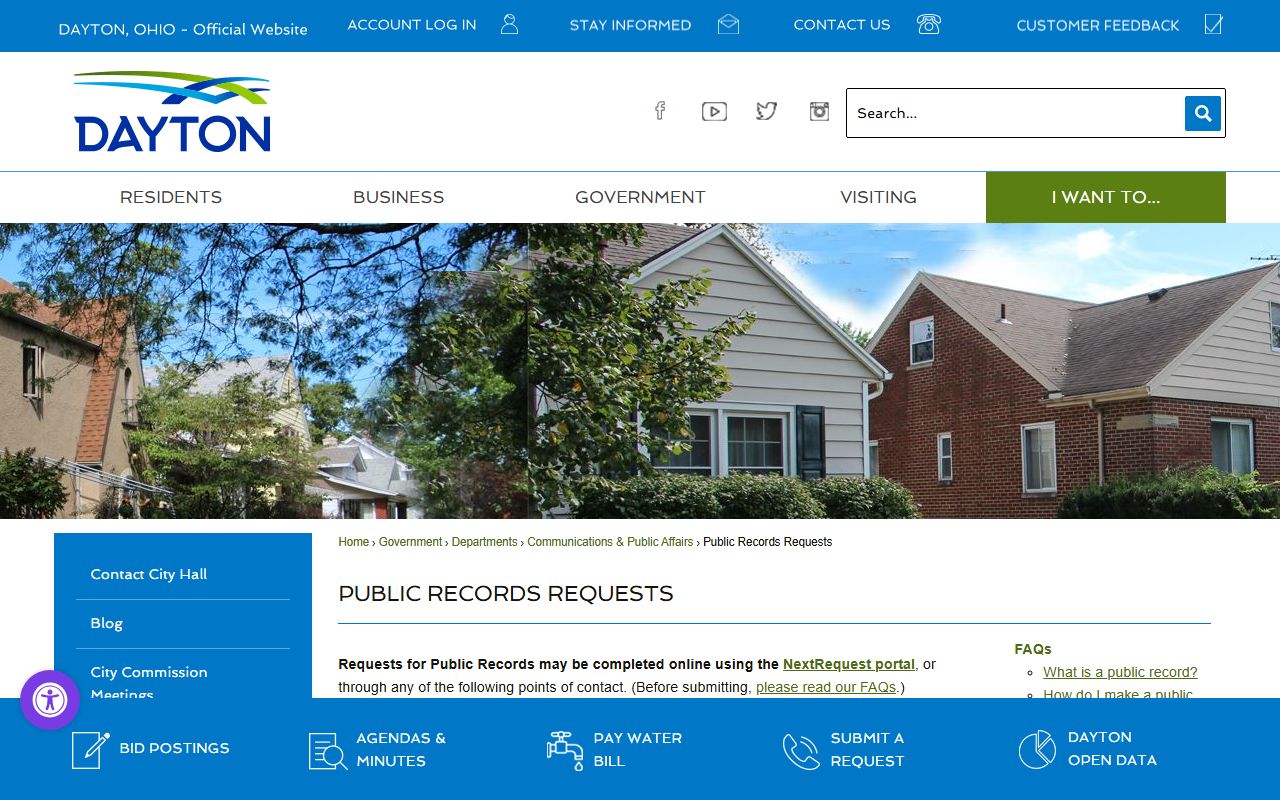 Dayton public records request portal for Montgomery County white pages
