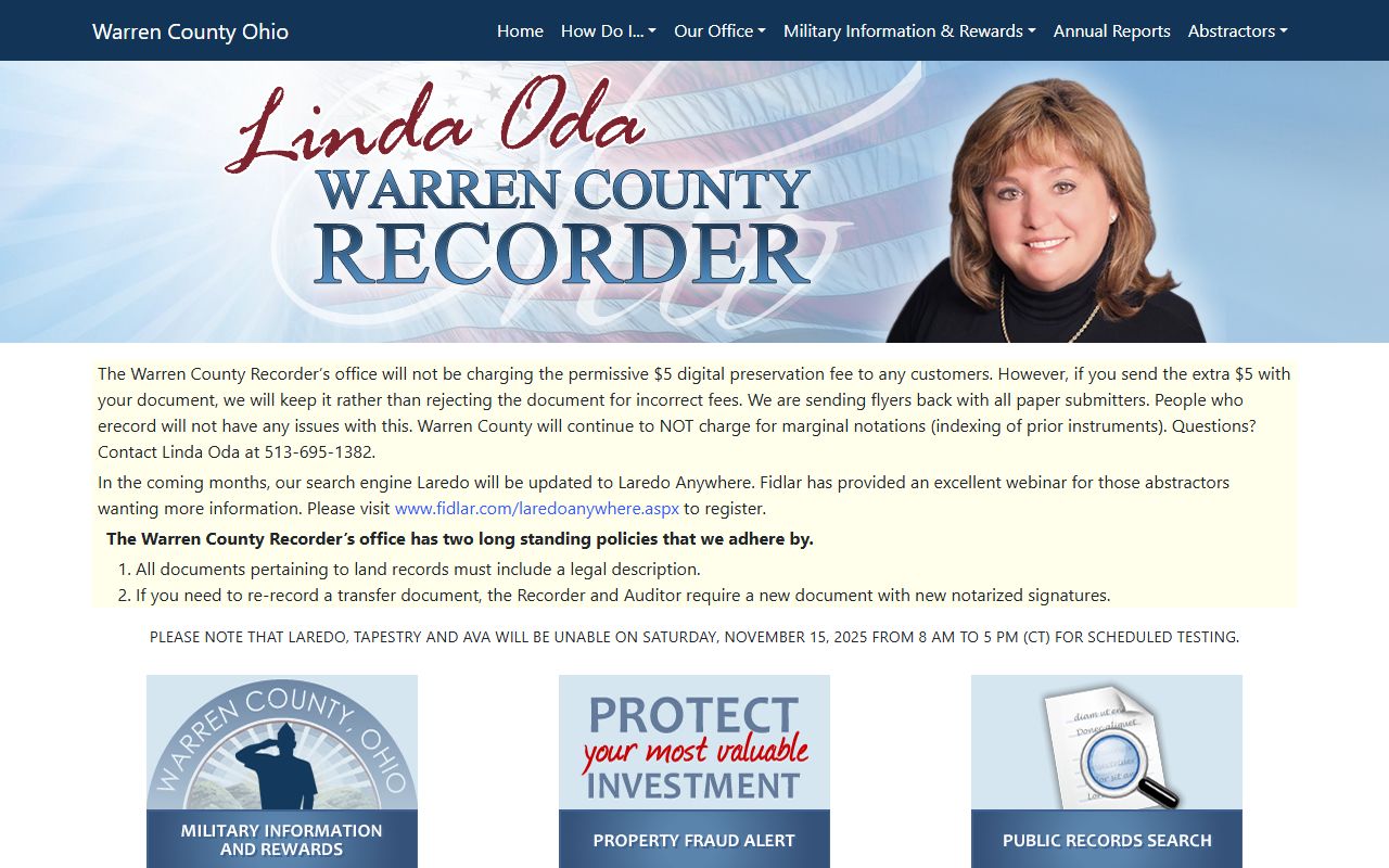 Warren County Clerk of Courts white pages search portal